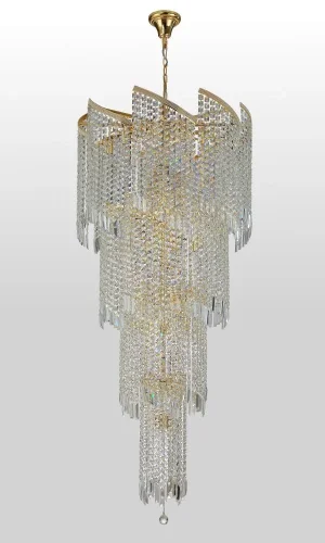 Люстра подвесная GRANDE SP25 D800 GOLD Crystal Lux прозрачная на 25 ламп, основание золотое в стиле современный фото 3